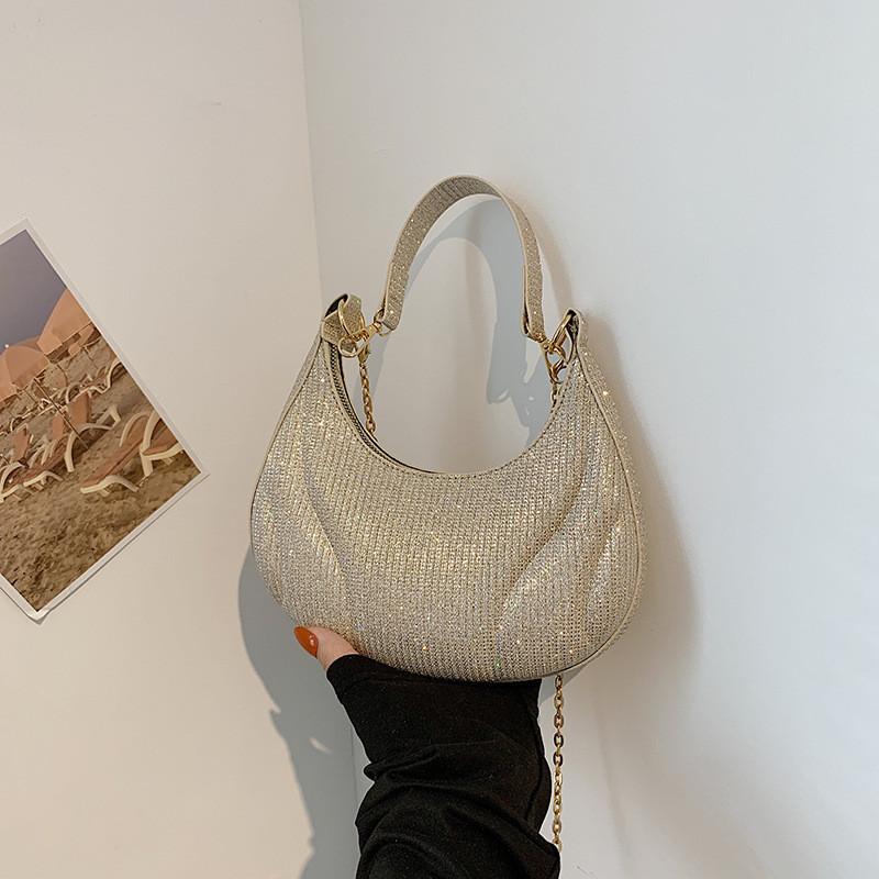 Stylish Crescent Shoulder Bag For Women 2024 Trendy Fashionable Pu Handbag With Zipper