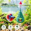Festive Underwater Landscape Decor Christmas Tree Aquarium Floating Hideout Ornament, Fish Shrimp Cave Shelter with Ornament for Holiday Season Santa