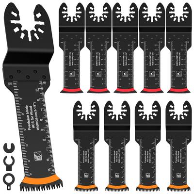 4/10 Stück Oszilliersägeblatt-Set Schnellwechsel Bi-Metall Multitool-Klinge für Metall Holz Kunststoff Universelles Oszillationswerkzeug-Blatt