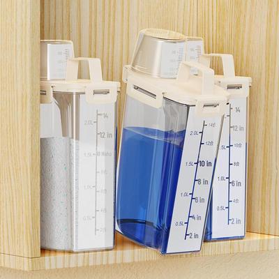 Kapaklı Ev Tipi Plastik Çamaşır Deterjanı Saklama Kovası - Çamaşır Tozu için Hava Geçirmez Kap
