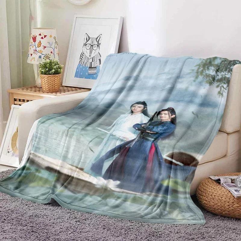 Drama De Ongetemde Xiao Zhan Wang Yi Bo Zachte Gooi Deken Gooi Deken Zachte Cartoon Gedrukt Sprei Sprei Sofa Gift