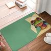 Entry Mat Doormat Floor Rug Waterproof Cartoon Frog Decor Modern Green House Mat 40x60cm Bathroom Kitchen Entrance Doorway Carpe