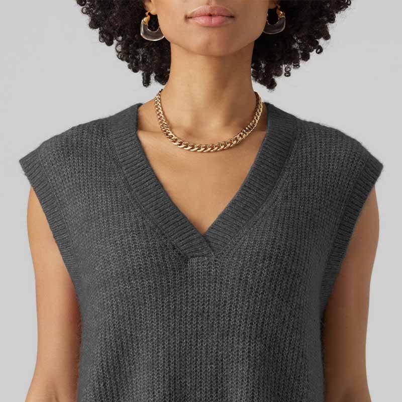 Fließendes ärmelloses Damenoberteil mit V-Ausschnitt VERO MODA