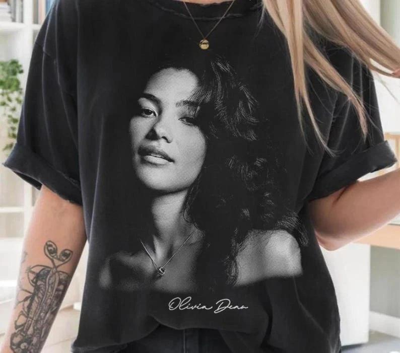 Olivia Dean T-shirt, Olivia Dean Poster Black Cotton Shirt S-5XL BS1680 XXXL