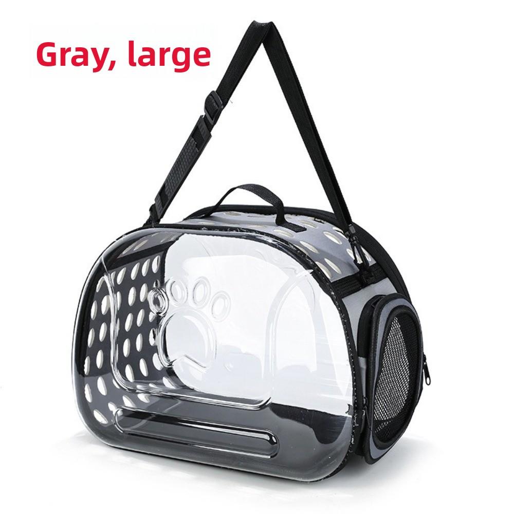 Breathable Pet Shoulder Bag Transparent Large Capacity Pet Carrier Lightweight Foldable Portable Shoulder Strap Bag