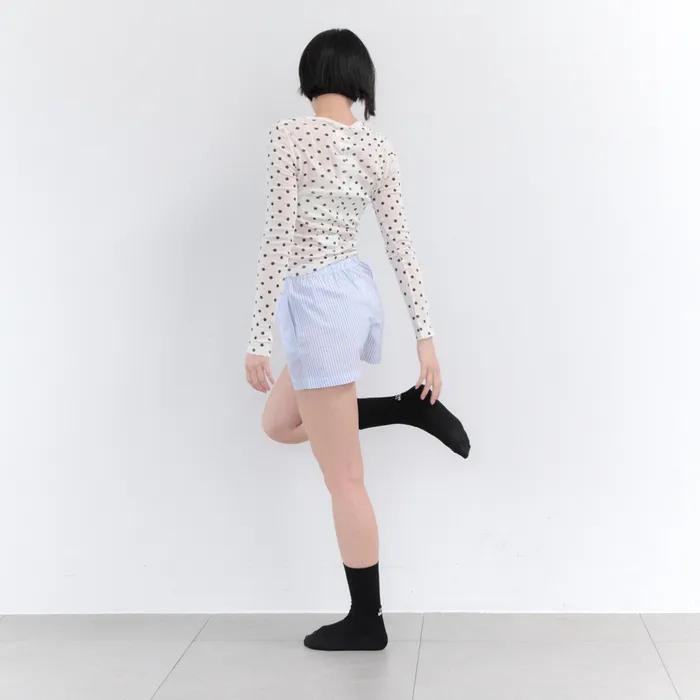 [IHM26SS21] Back Logo Point Rib Socks Black