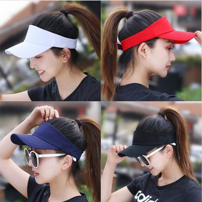 Yaz güneş şapkaları Erkek Kadın Pamuk Ayarlanabilir Vizör UV Koruma Üst Boş Katı Spor Tenis Golf Koşu Güneş Koruyucu beyzbol şapkası
