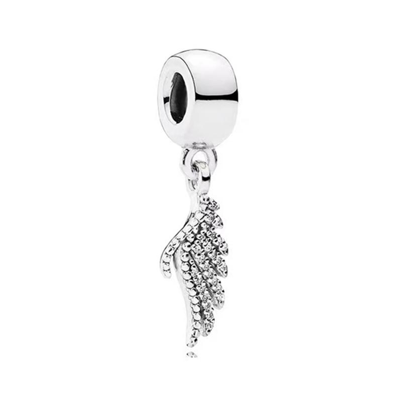 Sparking Heart Flower Clip Charm Beads Pendant Fit Original Snake Silver Bracelet Necklace Beads For Diy Jewelry Women Gift