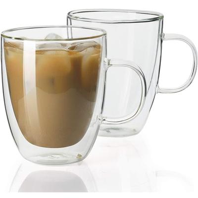 150ml/250ml/350ml High Borosilicate Double Wall Glass Coffee Clear Mugs For Drinking Tea Coffee Juice Home School Office