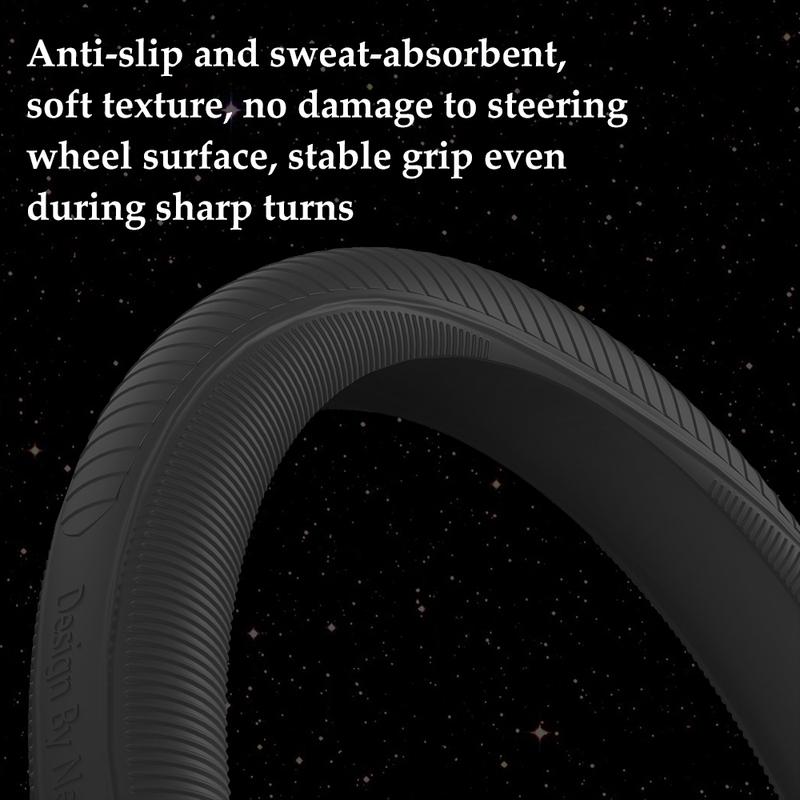 Soft Silicone Steering Wheel Cover Wear-resistant Tire Pattern Car Accessories Auto Protective Decoration Steering Wheel Cover