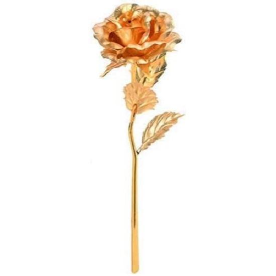 Artificial Golden Flower In Red Velvet Box - Elegant Decorative Piece for Home or Office - Ideal Gift for Special Occasions and Loved Ones