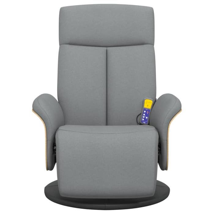 VidaXL Reclining Massage Armchair and Footrest Light Grey Fabric 356533