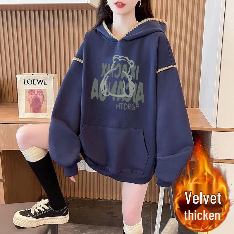 La Chapelle Bear Graffiti Fleece Hoodie