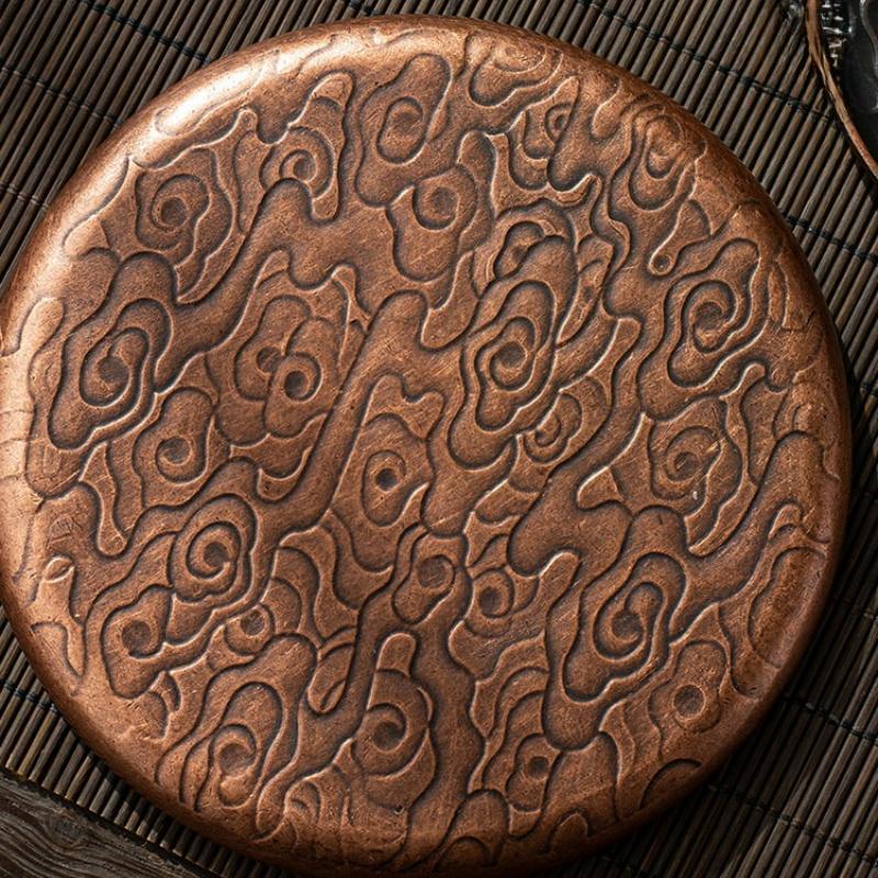 Retro Legierung Untersetzer Teetasse Tablett Rund Japanischer Stil Teewaren Zubehör Untersetzer Tassenhalter Matte Pad Kung Fu Teezeremonie
