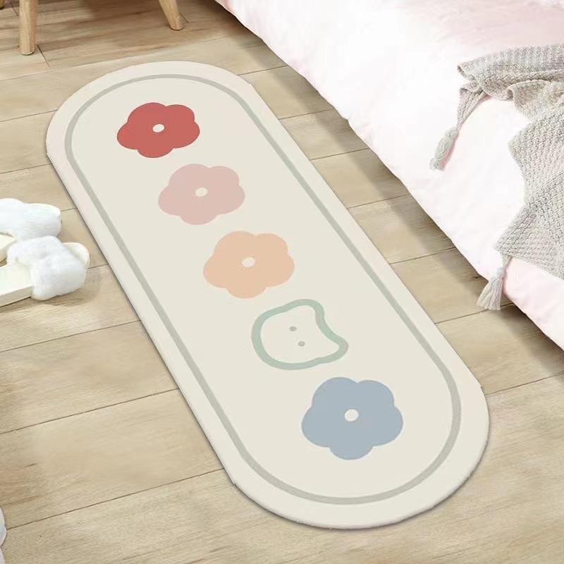 Dywanik sypialniany przy łóżku Dywan do salonu Mata antypoślizgowa Owalny dywanik pod stolik kawowy