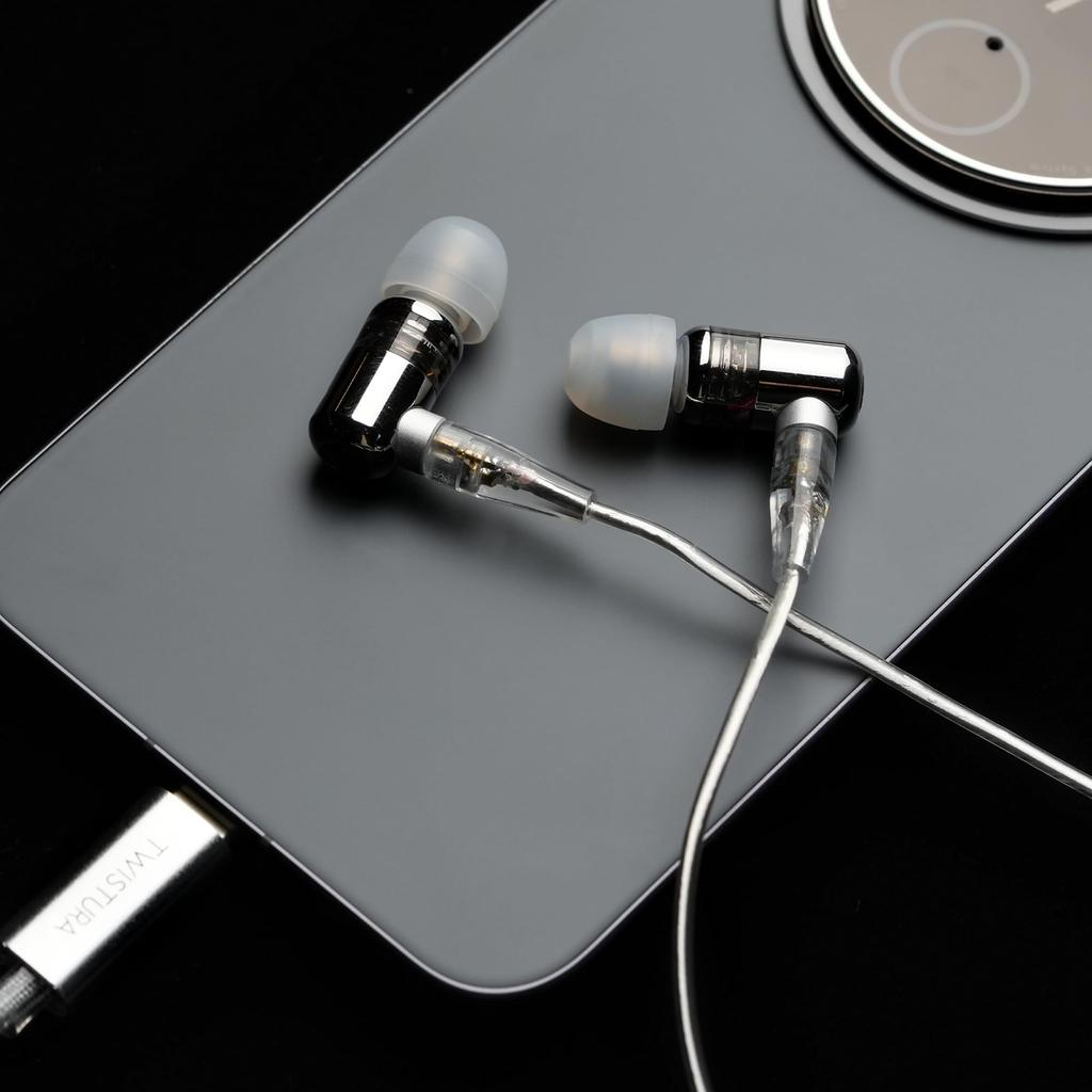 TWISTURA SIGMA Hybrid Earphones Dynamic Driver and BA Driver Aluminum Alloy OFC Silver Plated Cable Adapter Impedance Adapter Detachable Microphone