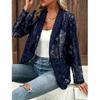 Women's Summer Solid-Color Embroidered Elegant Open-Front Cardigan with Lace-Up Detail