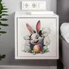 Easter Stickers 3D Visual Effect Bunny Decals Easter Bunny Window Decals For Door Mirror Bathroom Kitchen Home Apartment Hotel