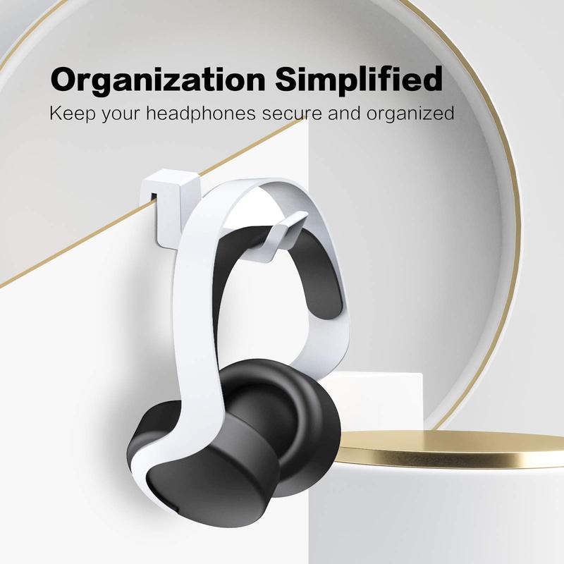 PS5 Headphone Holder, [Minimalist Design] Mini Headphone Hanger with Supporting Bar, for Sony PlayStation 5 Gaming Headset