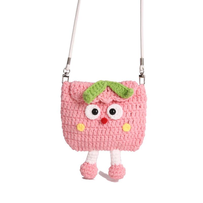 Cute Watermelon Woven Handbag With Magnetic Closure For Daily Use