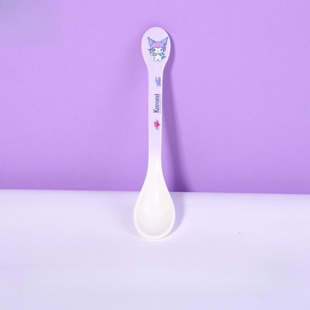 Sanrio Spoon Kuromi Cute Rice Spoon Soup Spoon Cartoon Spoon Preschool Complementary Food Tableware Durable Spoon for Desserts