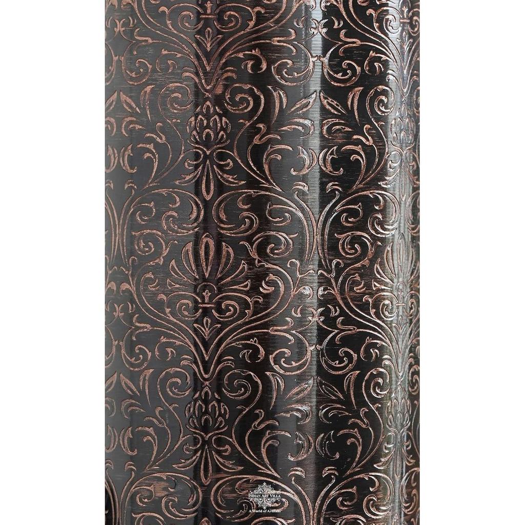 Antique Dark Embossed Design, 900 ML – Drinkware with Ayurvedic Benefits – Ideal for Daily Use, Travel, Gifting, and Home Décor, Set of 1