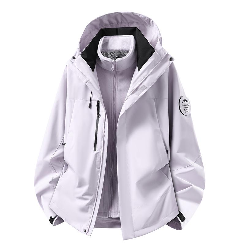 Camel Unisex 3-in-1 Mountaineering Jacket: Graphene-Lined, Windproof, Waterproof, and Warm, New Style, Two-Piece Set.