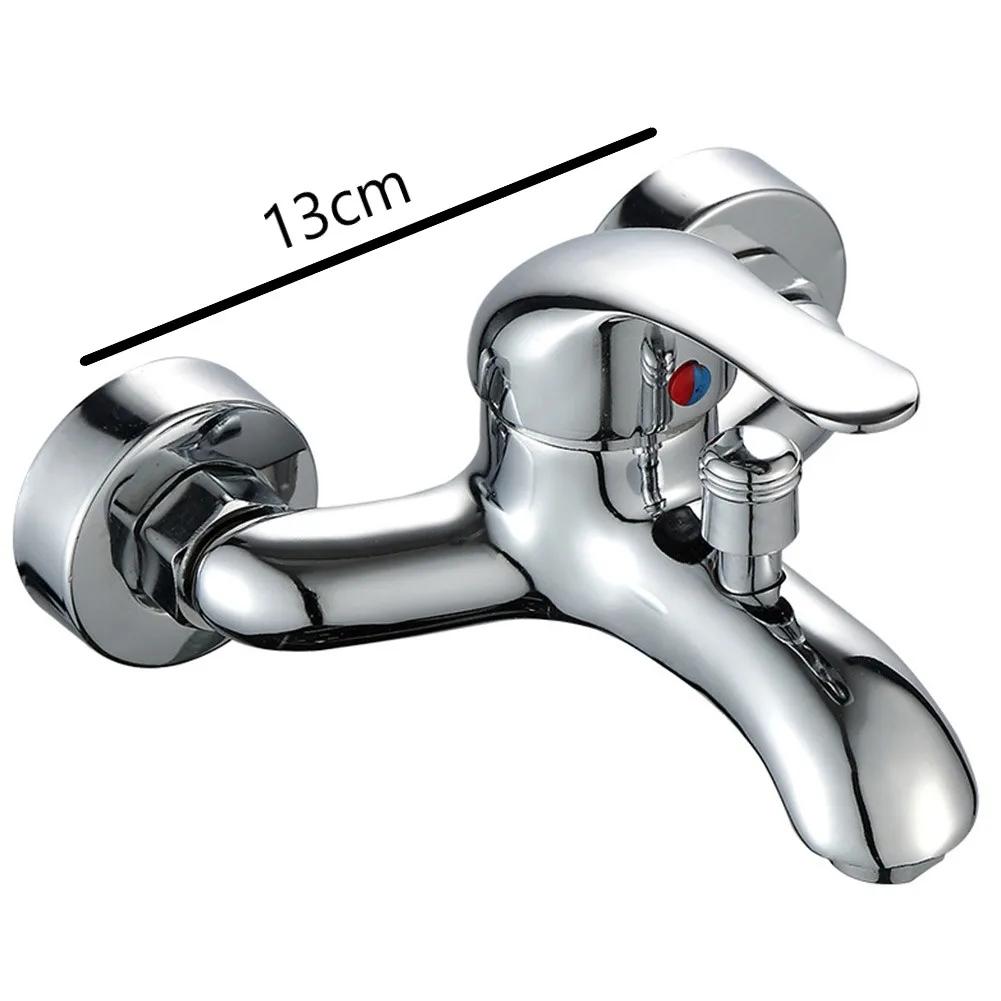 Basin Faucets Wall Mounted Hot Cold Water Double-hole Spout Mixer Tap Bathroom Triple Valve Bath Concealed Shower Tap Hardware