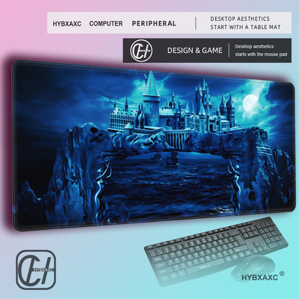 HYBXAXC Dark Fantasy Castle Gaming Mouse Pad Thick Nonslip Lock Edge Extended Desk Mat for Office Game