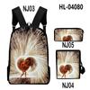Iconic Distinctive Black Rock Shooter 3D Design 3pcs/Set Learner Bags Everyday Laptop Everyday Backpack Sling Carry Tote Pencil Pouch