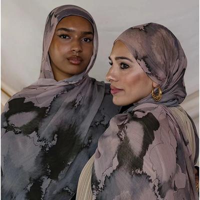 Promoção Imperdível Lenço Hijab de Algodão Estampado Floral em Aquarela para Mulher Xales Hijab Muçulmanos Faixa Turban de Algodão Viscose Rayon para Senhora