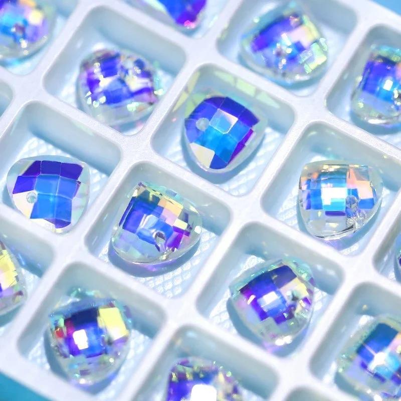 14mm AB Color Crystal Pendant Glass Beads Heart/Star/Bear Charms Beads for Jewelry Making Necklaces Earrings DIY Bracelets
