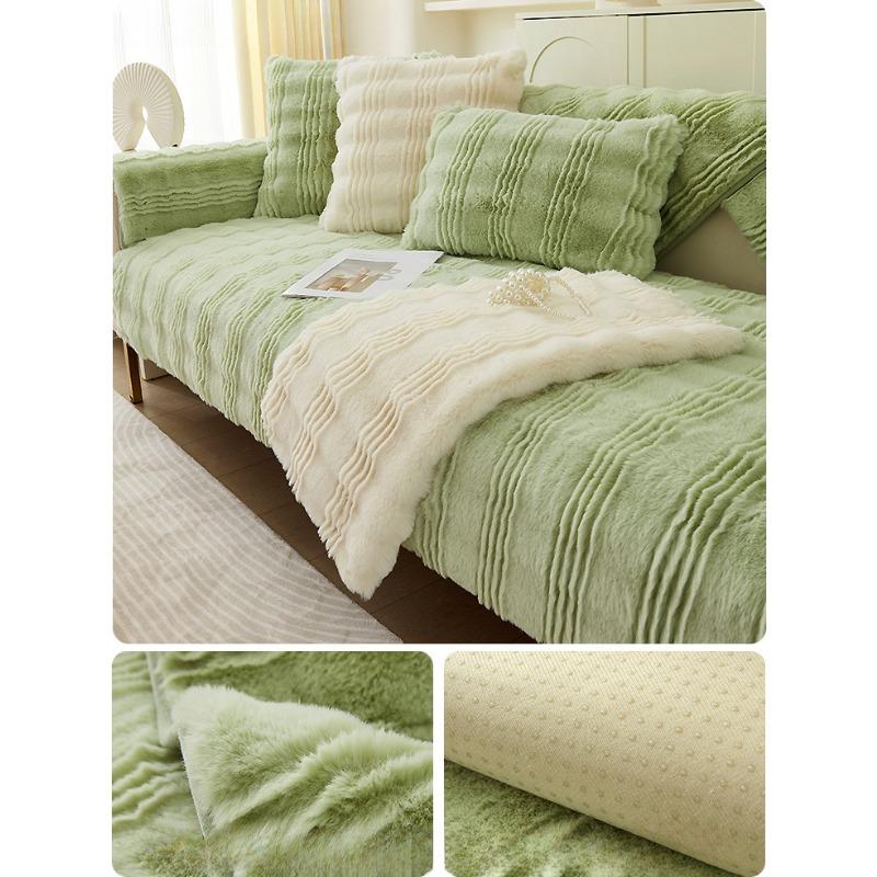 Bunny Cashmere Winter Plush Sofa Cushion Thickened Cushion Simple Modern Full Covered Cloth