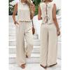 European and American New Fashion Casual Loose Sleeveless Vest Trousers Set Strap Vest and Pants Set