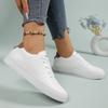 Versatile Classic White Shoes Large Size Thick Bottom Platform Casual Shoes Breathable Slip-On Shoes for Women Size 35-42