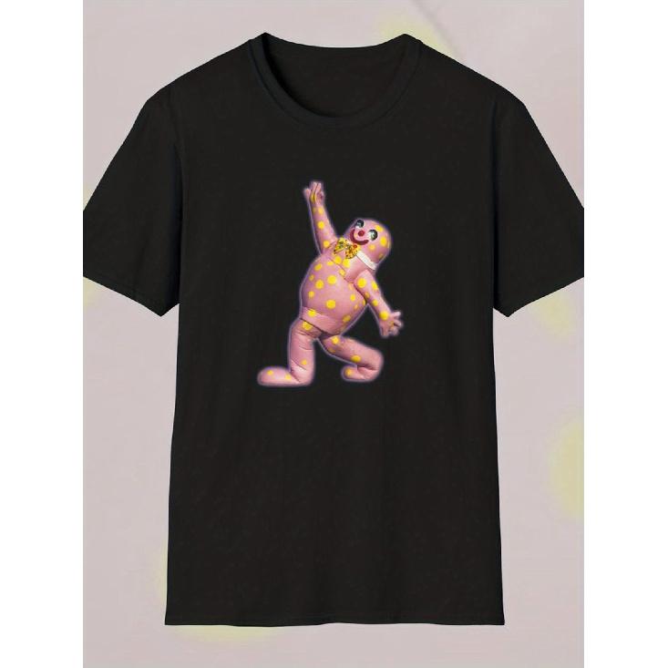Men S Mr Blobby 90S TV Icon Funny UK Tribute T-Shirt - Noel S House Party Retro Character Graphic, with Pink And Print, Casual Round Neck Tee for 90S S чёрный