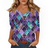 Women's T Shirt Print 3/4 Sleeve Daily Weekend Fashion Basic V- Neck Regular Top