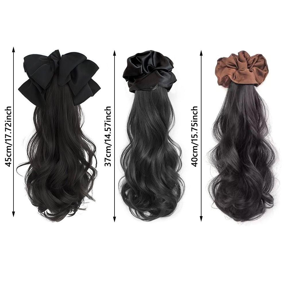 Korean Style Braided Wig Hair Claw Clip Curly Elastic Hair Tie Trendy Hair Scrunchie  for Women