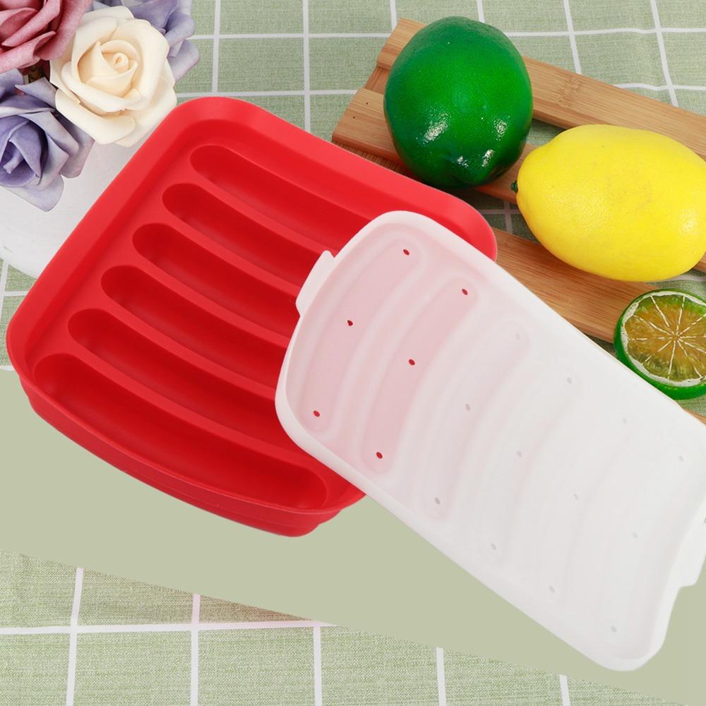 3pcs 6 Cavity Silicone Sausage Mold Food Grade Silicone Sausage Maker Mold  Home Kitchen Baking