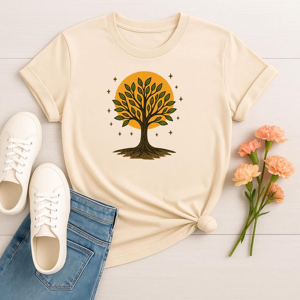 Tree of Life T-Shirt: Sun, Stars, Spiritual Boho Tee
