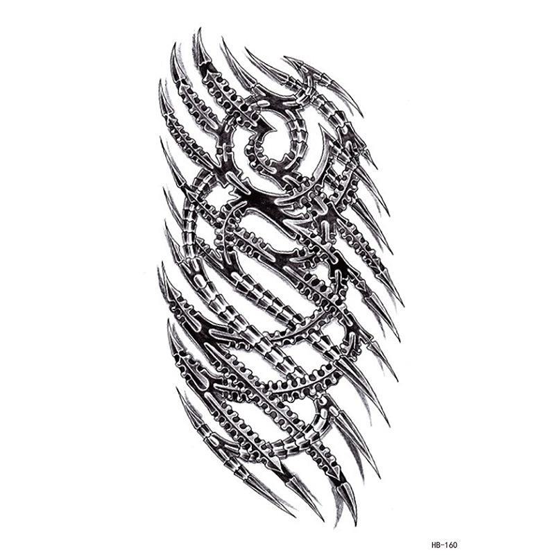 Цветочные тату-наклейки на руку с персонажами 210x148mm