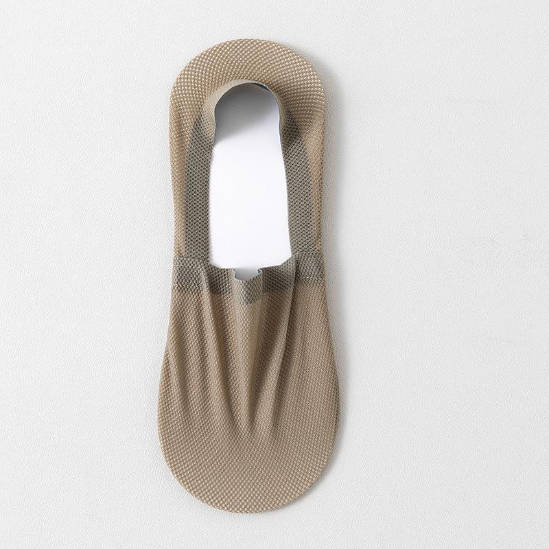 Men s Ice Silk Ankle Socks: Breathable, Odor-Absorbing, Sweat-Wicking, Non-Slip Heel, Invisible Design. One Size