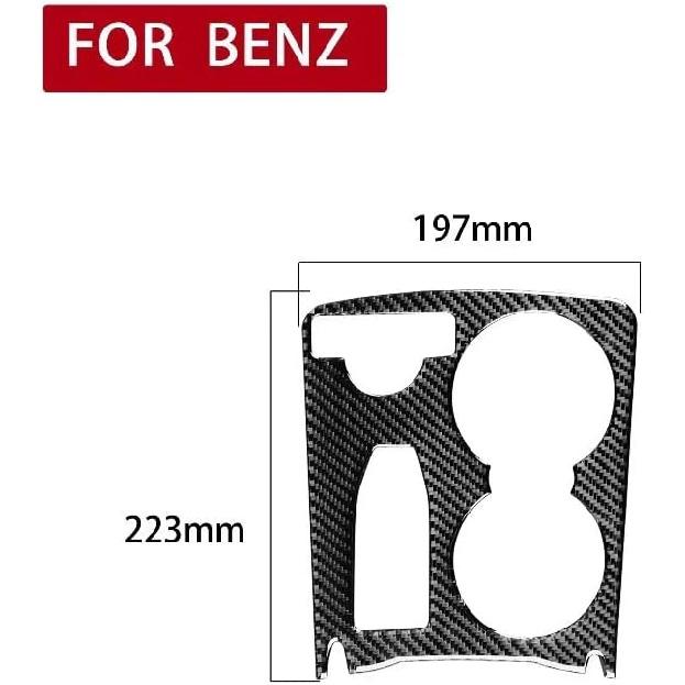 Carbon Fiber Central Console Armrest Water Cup Holder Frame Cover Trim for Mercedes-Benz C-Class W204 C180 C200 C250 Coupe Sport C300 C63 AMG