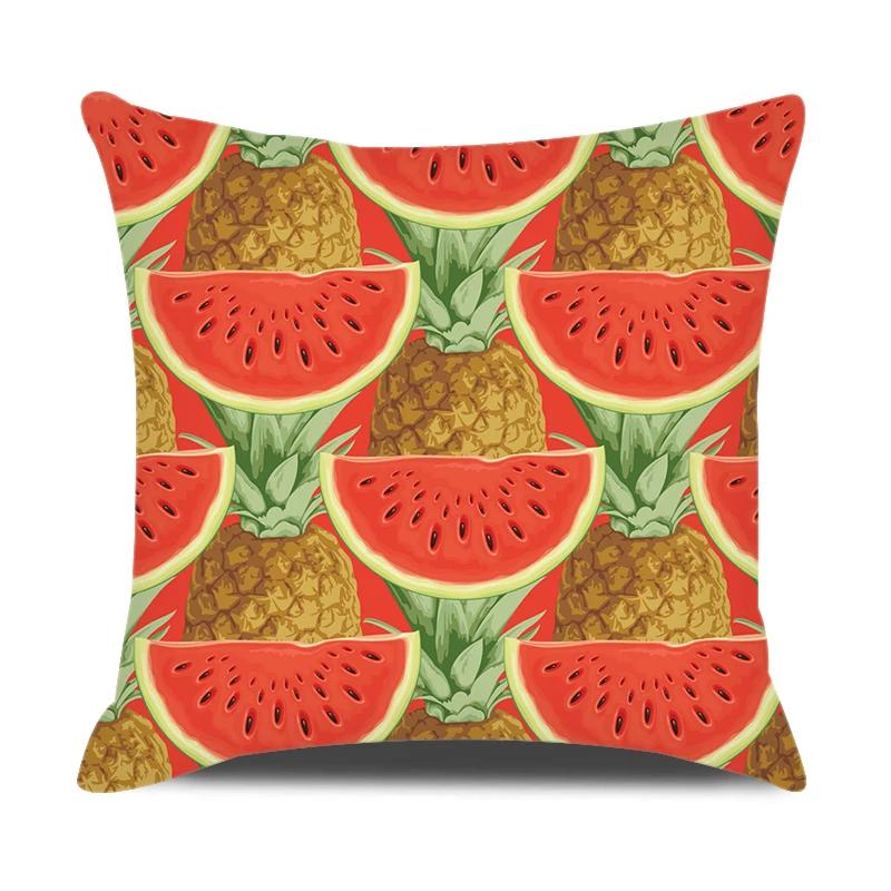 Summer Home Decor Pillow Cover 18x18 Inches Cartoon Fruits Printed Pillowcase Sofa Chair Seat Decorative Pillows Cushion Covers