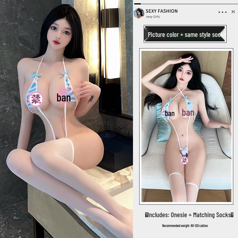 Qing Ruohan Verführerisches dreiteiliges Bikini-Set für kleine Oberweiten - Leidenschaftlich, sexy, herausnehmbar - Stil 8516