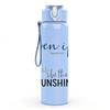 1PC Even If Sunshine Script Quote 750ml Color Plastic Sports Water Bottle Leakproof Flip Straw Lid Suitable for Sports Office Home Use