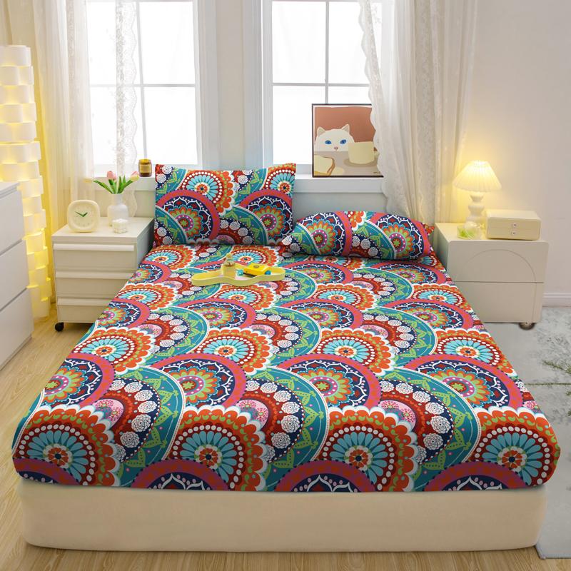 

Комплект из 3-х частей, простой современный матовый простынь на резинке с рисунком «Богемия», комплект покрывала для спальни с принтом, постельное белье 90x200cm