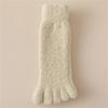 Womens Fuzzy Plush Slipper Socks Warm Coral Fleece Solid Color Five Finger Socks