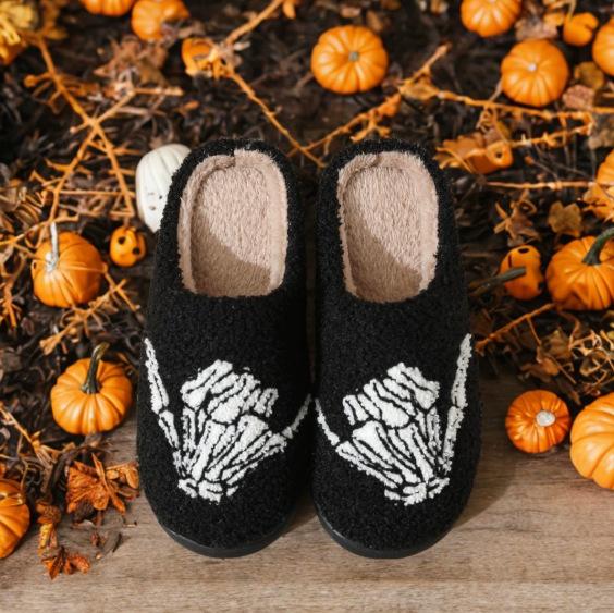 Fashion House Fuzzy Slipper Men Male Ghost Face Blue Evil Eye Home Shoes Plush Winter Warm Indoor Floor Non Slip Women Female Halloween