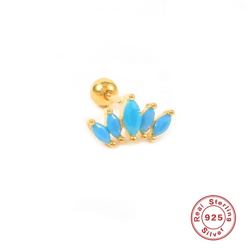 

Серьги-гвоздики из стерлингового серебра S925 с одной короной, самые продаваемые модные женские серьги с бриллиантовой нитью для пирсинга ушей